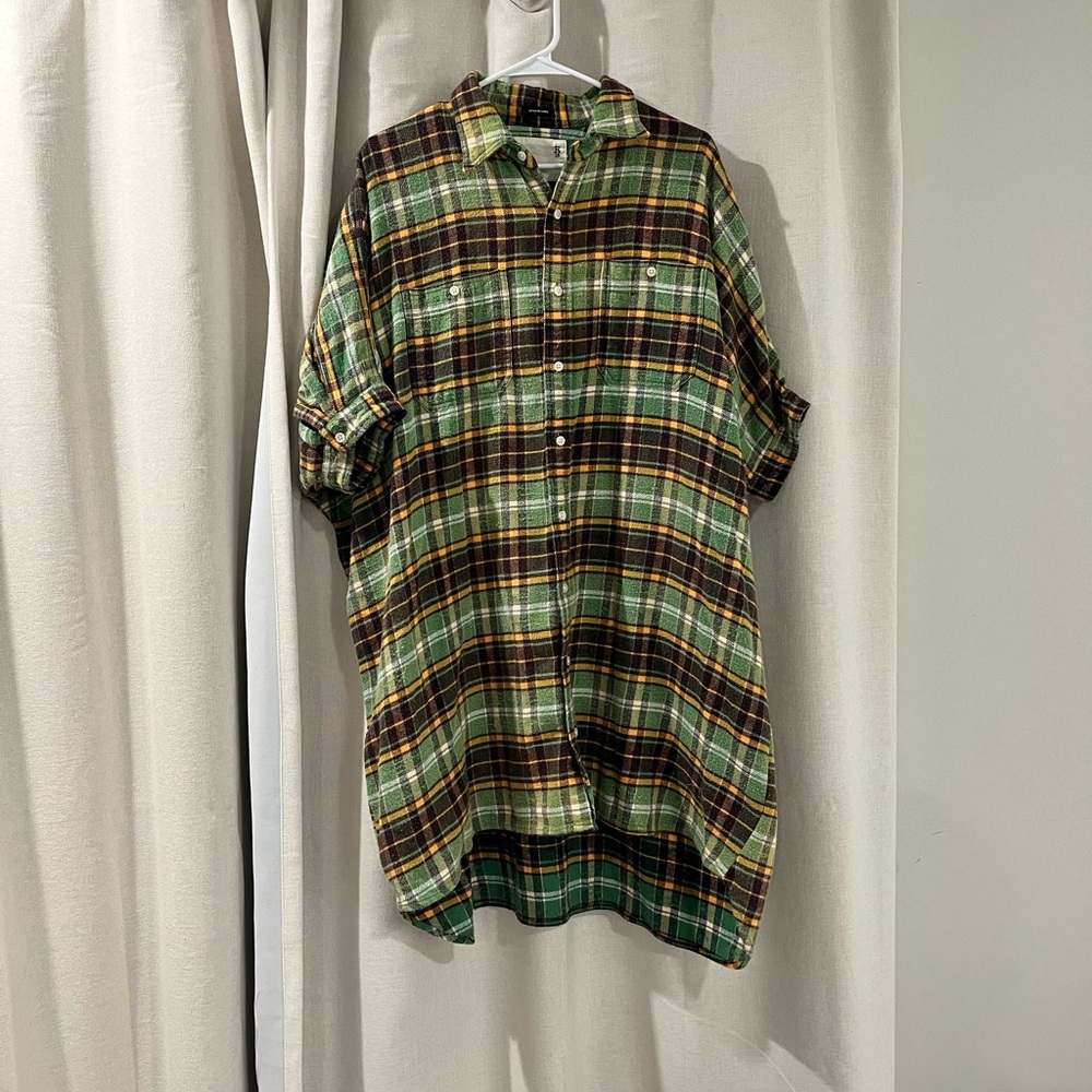 R13 Plaid Shirt Dress